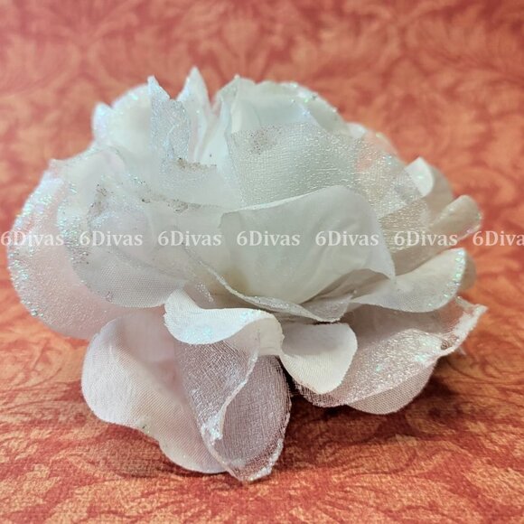 White Rose Hair Tie For Teens or Kids - Picture 10 of 14